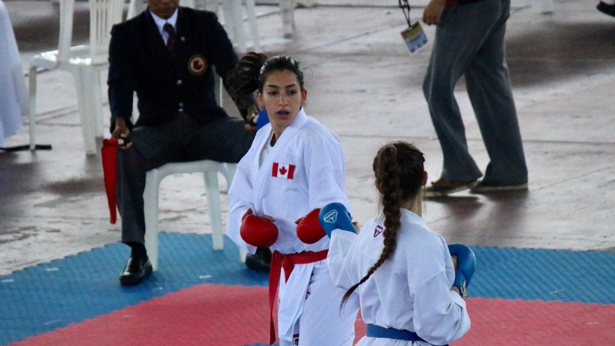 KarateCanada's tweet photo. Parvin Mayan is going to repechage in kumite U21 -61kg at 10:50am (EST)
Parvin Mayan ira au repêchage en kumité U21 -61kg à 10h50 (HNE).
#KarateSantiago2019 #JrWorlds
📷 Anthony Small https://t.co/vNw4SHR9Kn