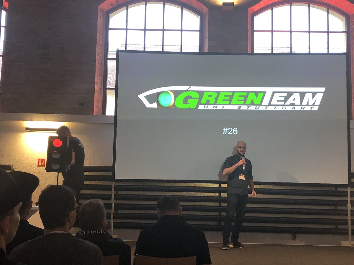 HackathonStg's tweet photo. GreenTeam has invented a showcase for a smart traffic light. #hackstgt19 #hackathon #hackathonstuttgart https://t.co/RjGH1ZqwcD