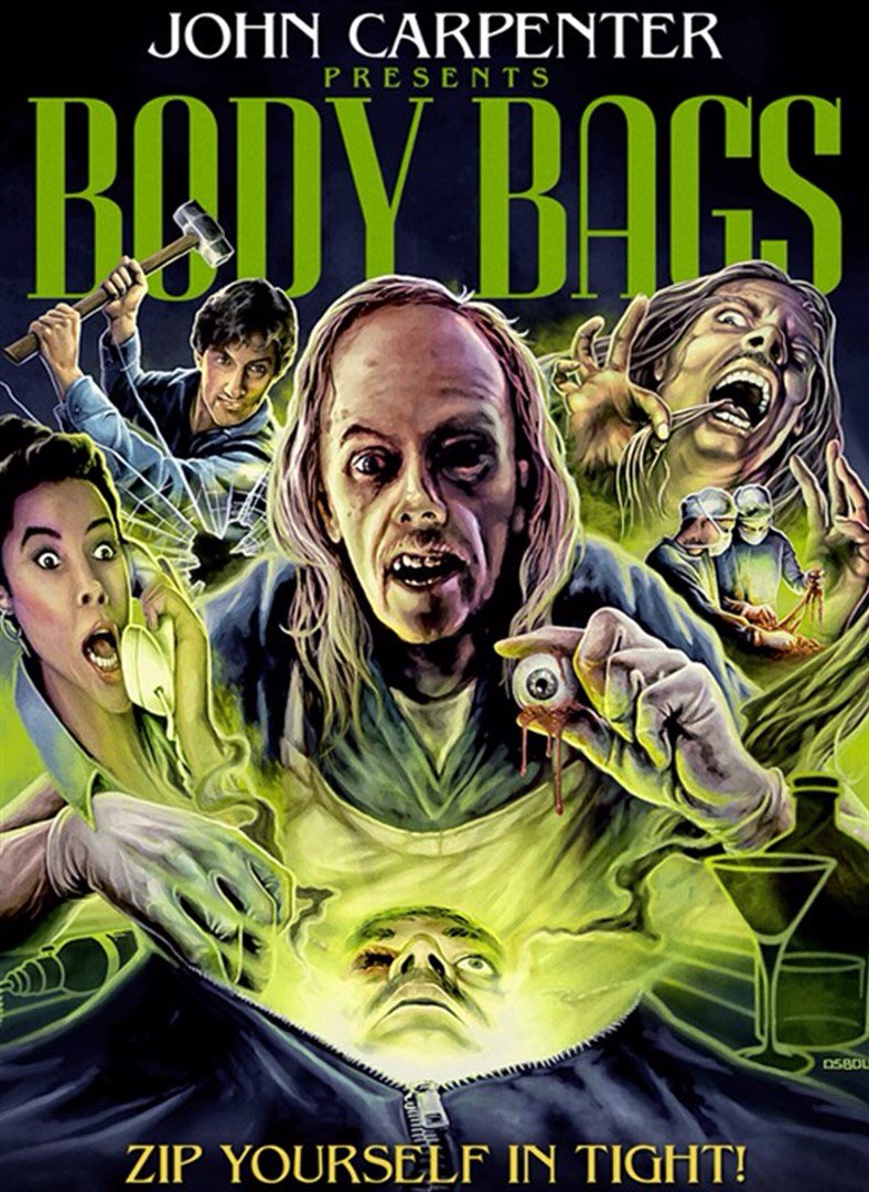 During my quest to watch 31 horror films in October I have encountered countless killers & maniacs, demons, creepy twins, a pro wrestling mayor, a werewolf, vampires and visited 2 wax museums. Next I look at add to the list with a couple horror anthologies. In at 21 BODY BAGS.