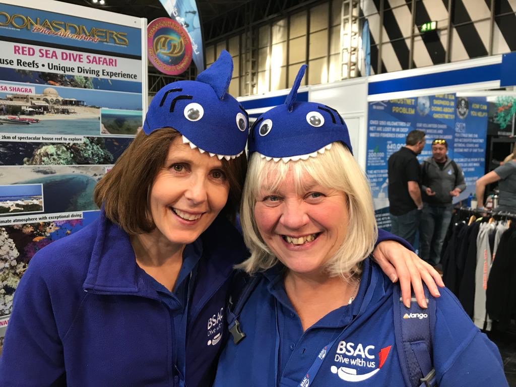 BSACdivers's tweet photo. CEO Mary and Marketing Manager Debbie supporting @projectaware #DIVE2019 https://t.co/2ERrRbaPJ2