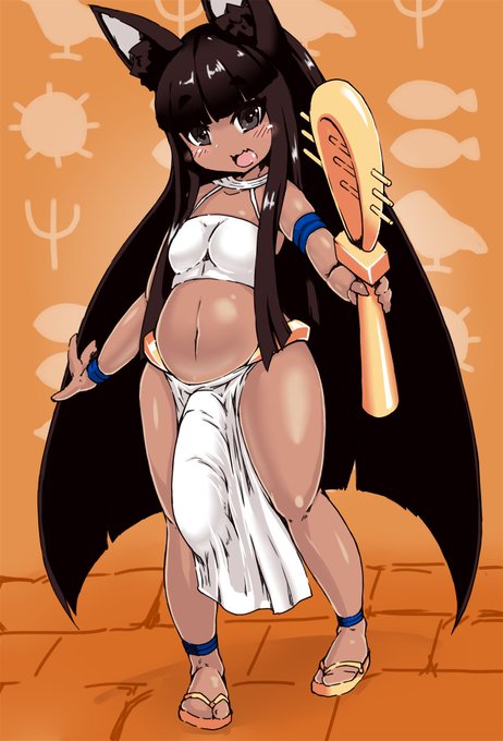 [R-18 ふたなり] バステト娘ちゃん。
ぱっつん褐色猫娘。

https://t.co/TnINnIMfr9 