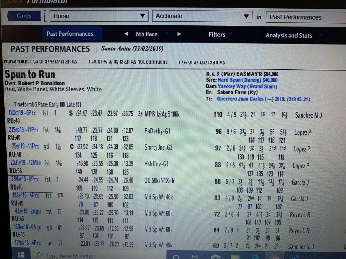 ChrisG1211's tweet photo. @christopherado @HorseToWatch @TimeformUS @TimeformUSfigs Thanks David. Christopher- unfortunately last-race figs for multiple horses aren’t available in the pre-entries for me https://t.co/NbZbJ5jLYg