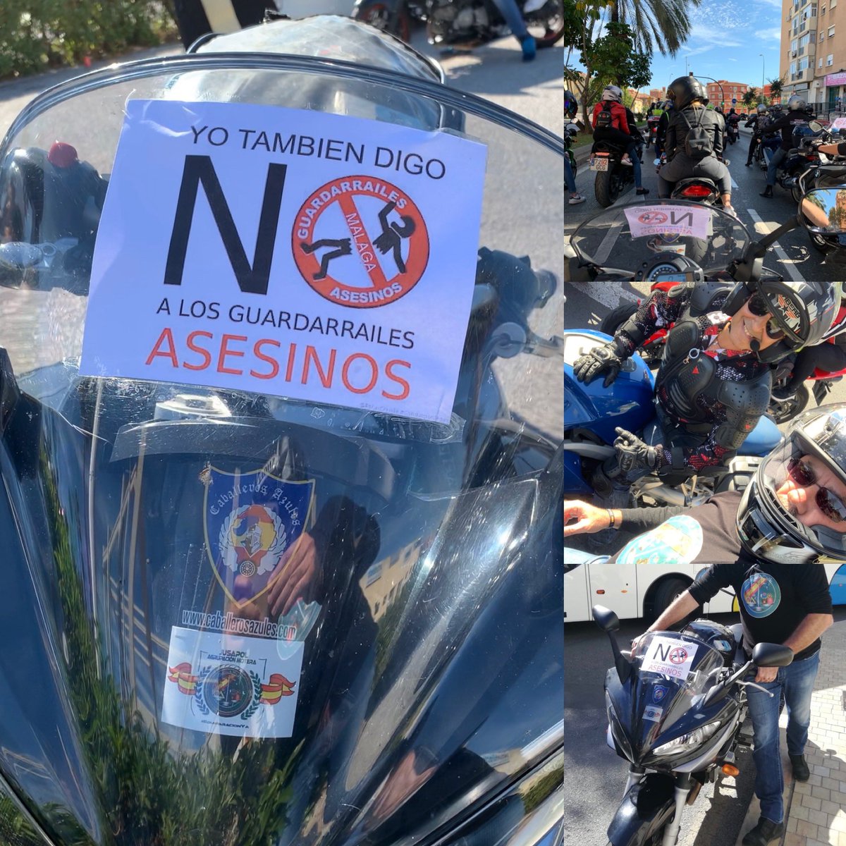 jusapolmalaga's tweet photo. Nuestros moteros de la @AMJMalaga representando a @jusapol en #Málaga, manifestación #StopGuardarrailes y #PorElDerehoALaVida organizada por los @MEstufitas y @imu_defensa
#LaPiezaQueFaltaEresTu🧩
#ILPJusapol📋
#StopLeyAbusosPoliciales🛑
#EquiparacionYa REAL Y TOTAL⚖️ https://t.co/fkvbOs6PIo