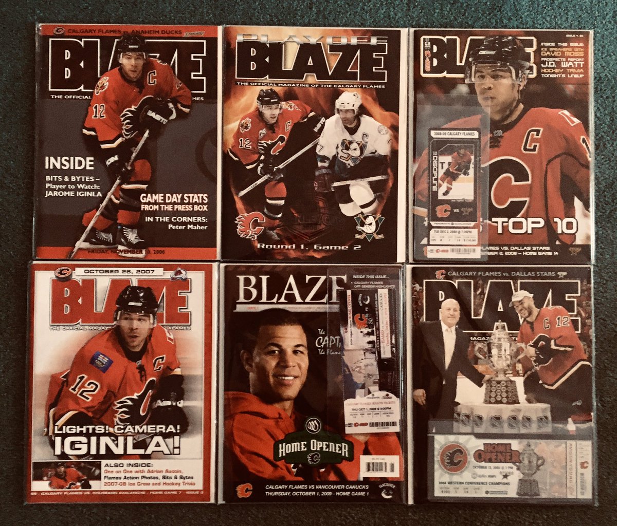 UhtredtheViking's tweet image. Also met up with Nick and picked up just a few #CalgaryFlames Blaze magazines while @CalgaryCardShow . Of course they all have #Iggy on the cover, added bonus is that some came with a game ticket included. 👍 Thanks Nick!!