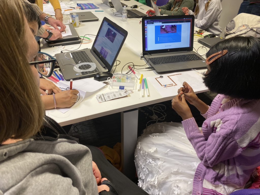 liverpoolcode's tweet image. Ghoulish fun at @liverpoolcode @Liverpoollib today. We started with the @CodeClub classic “Ghostbusters” scratch game. Then we made electronic Halloween greetings cards with @Makerspaces_com paper circuits.