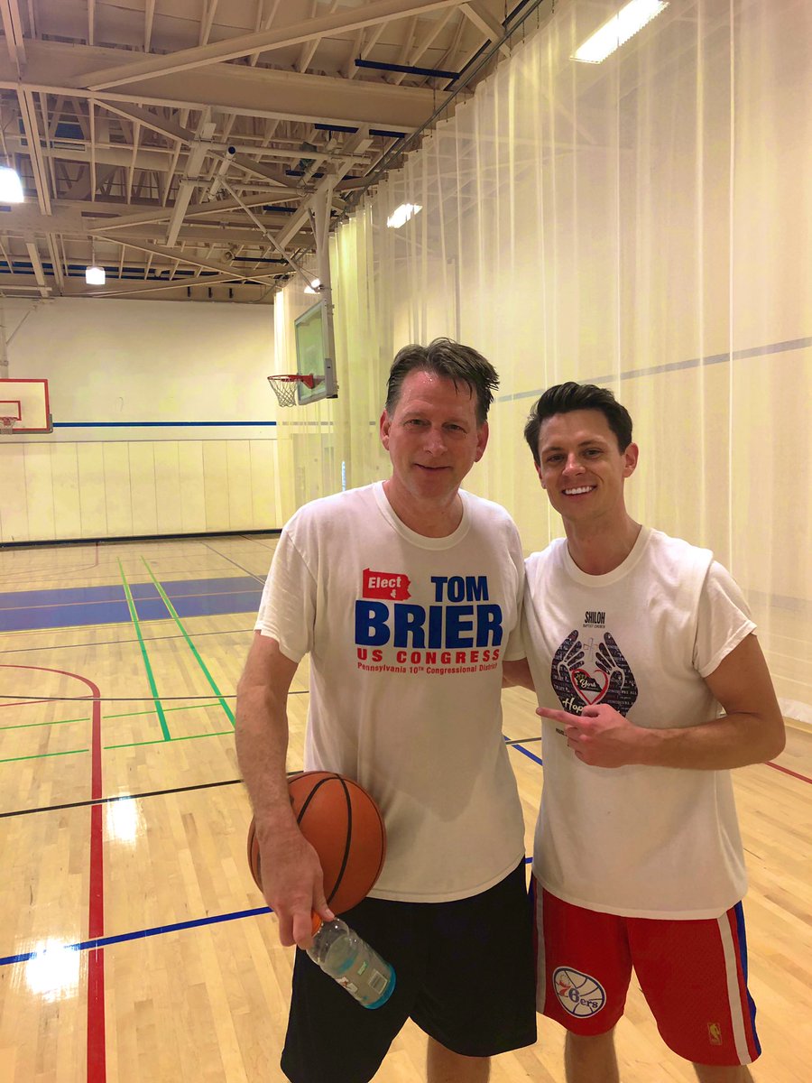 TomBrierJr's tweet photo. Apparently wearing a #brierforcongress t-shirt does wonders for your mid-range game! #wegotnext https://t.co/GbDSUZVh5j