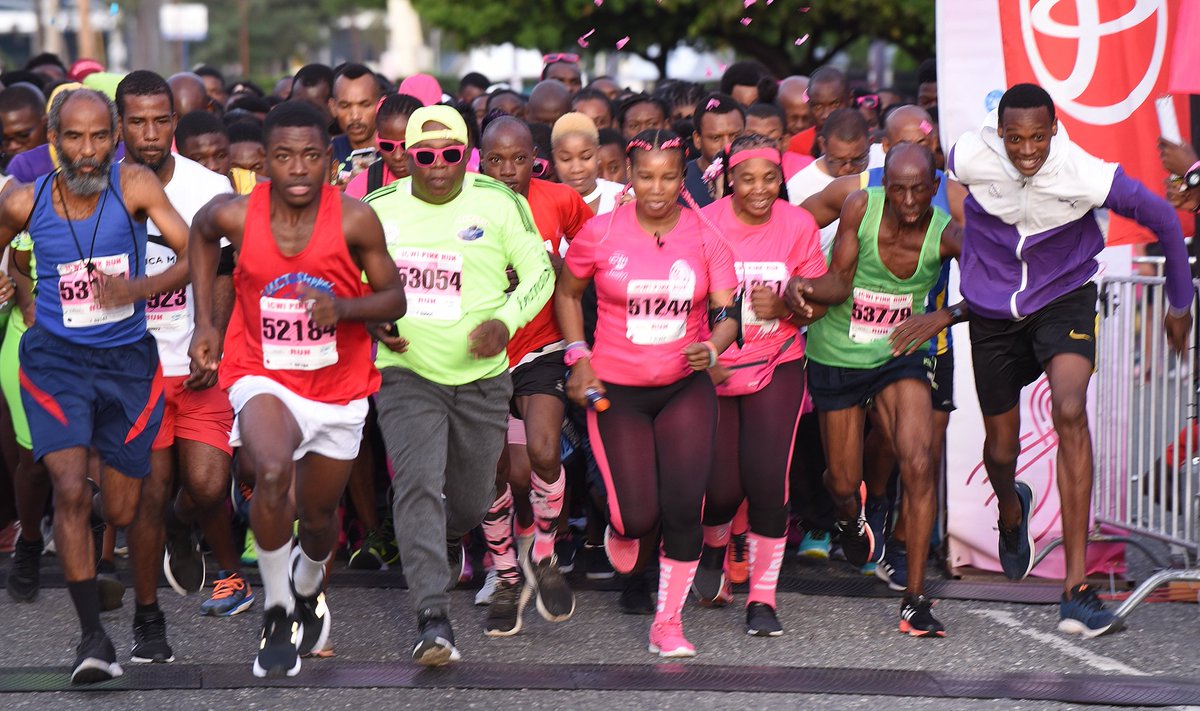 JamaicaGleaner's tweet photo. There was strong support at the 5th staging of the #ICWIPinkRun this morning. The 'tutu and socks' edition part two saw all age groups participating in the themed 5k that began and ended at Emancipation Park in St Andrew. (π·: Ian Allen) #GLNRPics https://t.co/aRMSab7twn