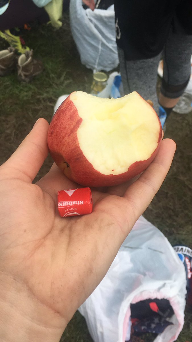 Okay so a new one: put a starburst in your mouth and let it dissolve as you take bites of apple