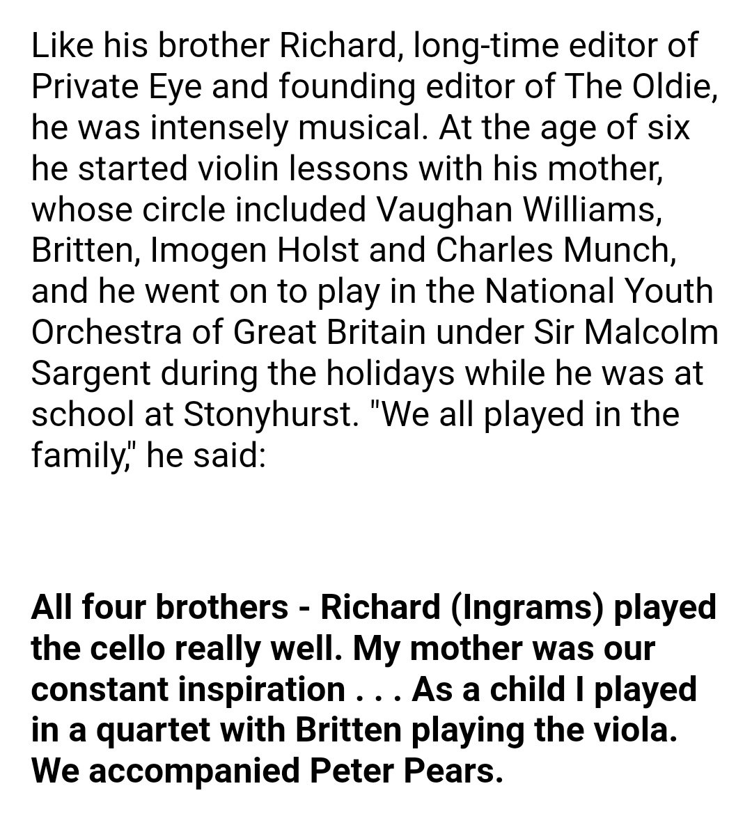 Richard Ingrams' family had very close ties with Benjamin Britten and his boyfriend Peter Pears. Colin Peters was caught ferrying scugnizzi from Naples for the pleasure of Britten and friends on Ischia. https://twitter.com/ciabaudo/status/1119126953481474054?s=19 https://www.independent.co.uk/news/obituaries/leonard-ingrams-303060.html https://threader.app/thread/1077927565241843712