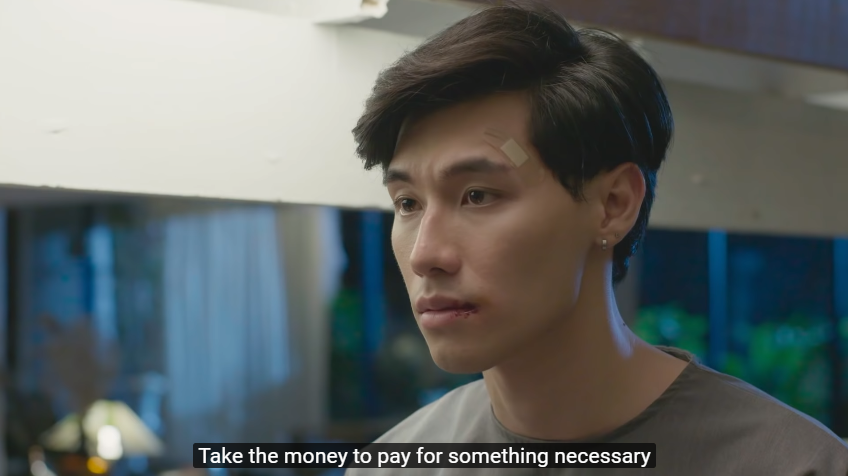 TayNewKisses's tweet photo. This is where Sun lends Mork the money, which he can pay by working part time on Blue Sky Cafe. 
Podd said that Mork won't be able to pay for the loan, but Sun was able to get his body instead. 
555555555555😂😂😂

#SunMork #PoddFluke #DarkBlueKissEP3 #DarkBlueKiss https://t.co/cnnbywpGR1