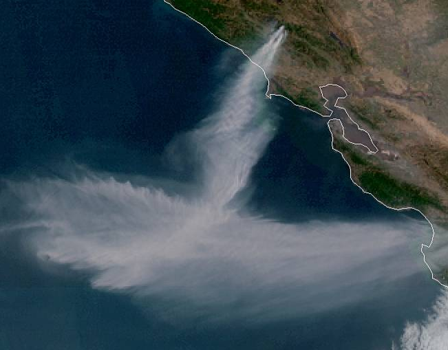 Latest GOES 17  High res satellite image of the #KincadeFire and smoke.