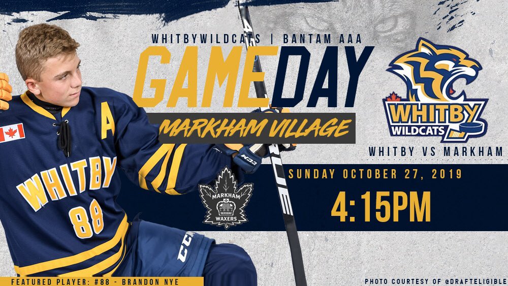 Whitby2005AAA's tweet image. It’s #Gameday

The @Whitby2005AAA travel to visit the @MarkhamWaxers this afternoon at Markham Village Arena.

Today’s featured player is #88 @BrandonNye5. Player photos provided by @Draft_Eligible.

#ALLIN  #Burntheboats