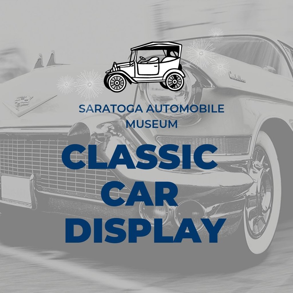 Be sure to check out the Saratoga Automobile Museum Display in the newly enclosed front Atrium! All weekend long they will have distracted driving simulators and unique classic cars on display!