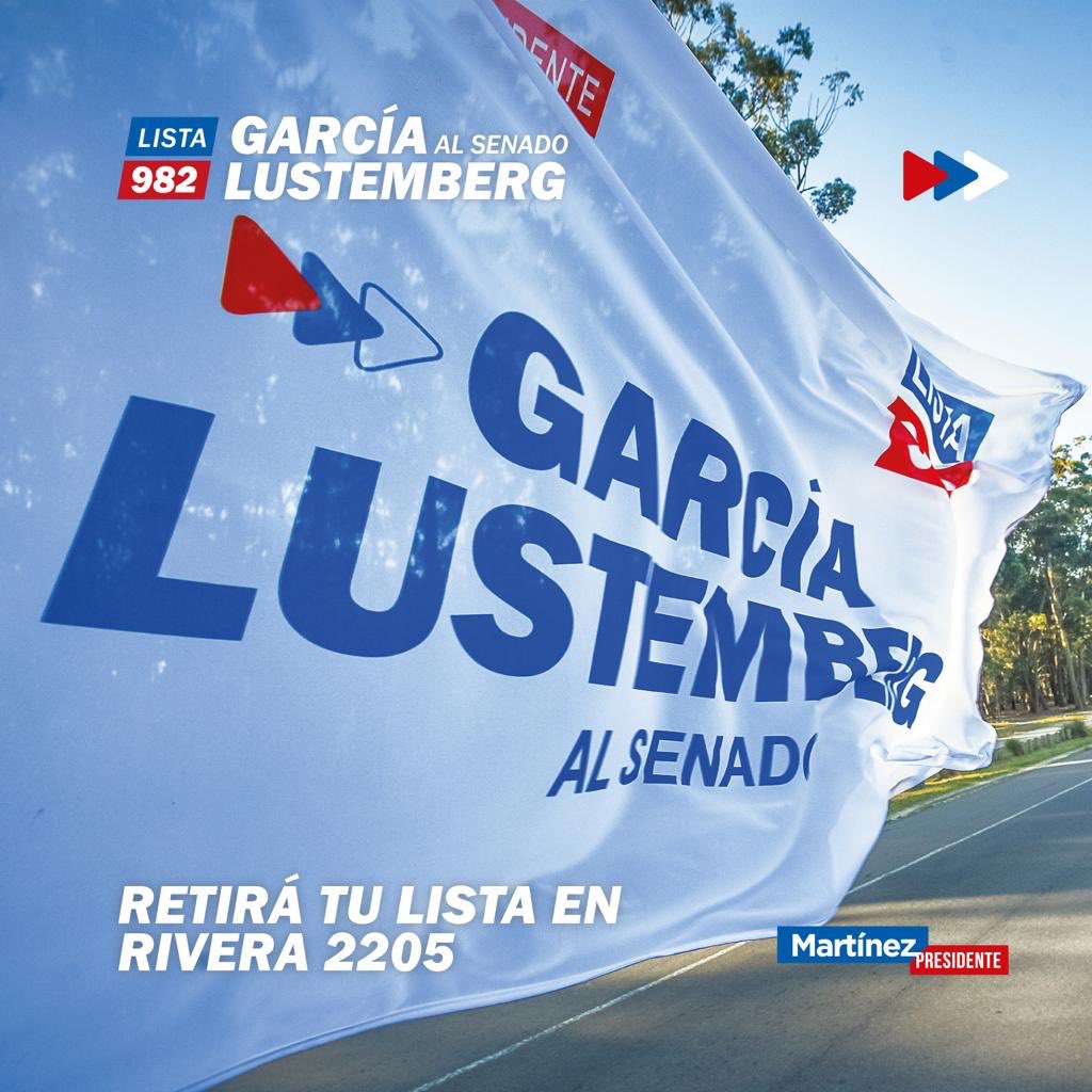 PlataformaUy's tweet photo. También podés escribirnos por WhatsApp y te llevamos tu #Lista982

📲098000982
📲092999182

#GarciaLustemberg982 #MartinezPresidente @32alvarogarcia y @LustembergC al Senado @Frente_Amplio https://t.co/KIGkVSOCnz