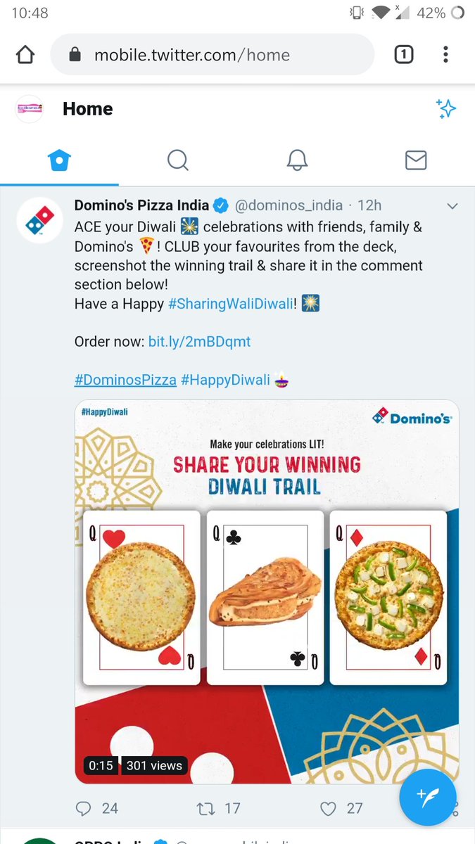 arunabansal77's tweet photo. @dominos_india #SharingWaliDiwali #pizza https://t.co/WxiTTdOCFb