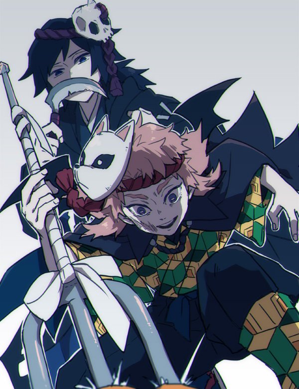 ともはる Atashigenki わぁーい ありがとう 厨二イラスト描くの大好きだから ああいう表情つい描いてしまう さびびが特攻でぎゆがトドメの二段構えで確実に仕留める感じ うあーーいいなぁ 錆義もいいけど たんじろとぎゆでハロウィンおでーとも