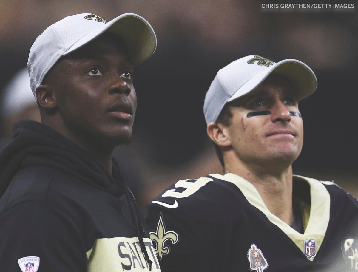 espn's tweet photo. Teddy Bridgewater went 5-0 as the Saints' starter in Drew Brees' absence.

Today, he passes the torch back to his captain after a job well done 👏 https://t.co/O98lwQNrxc