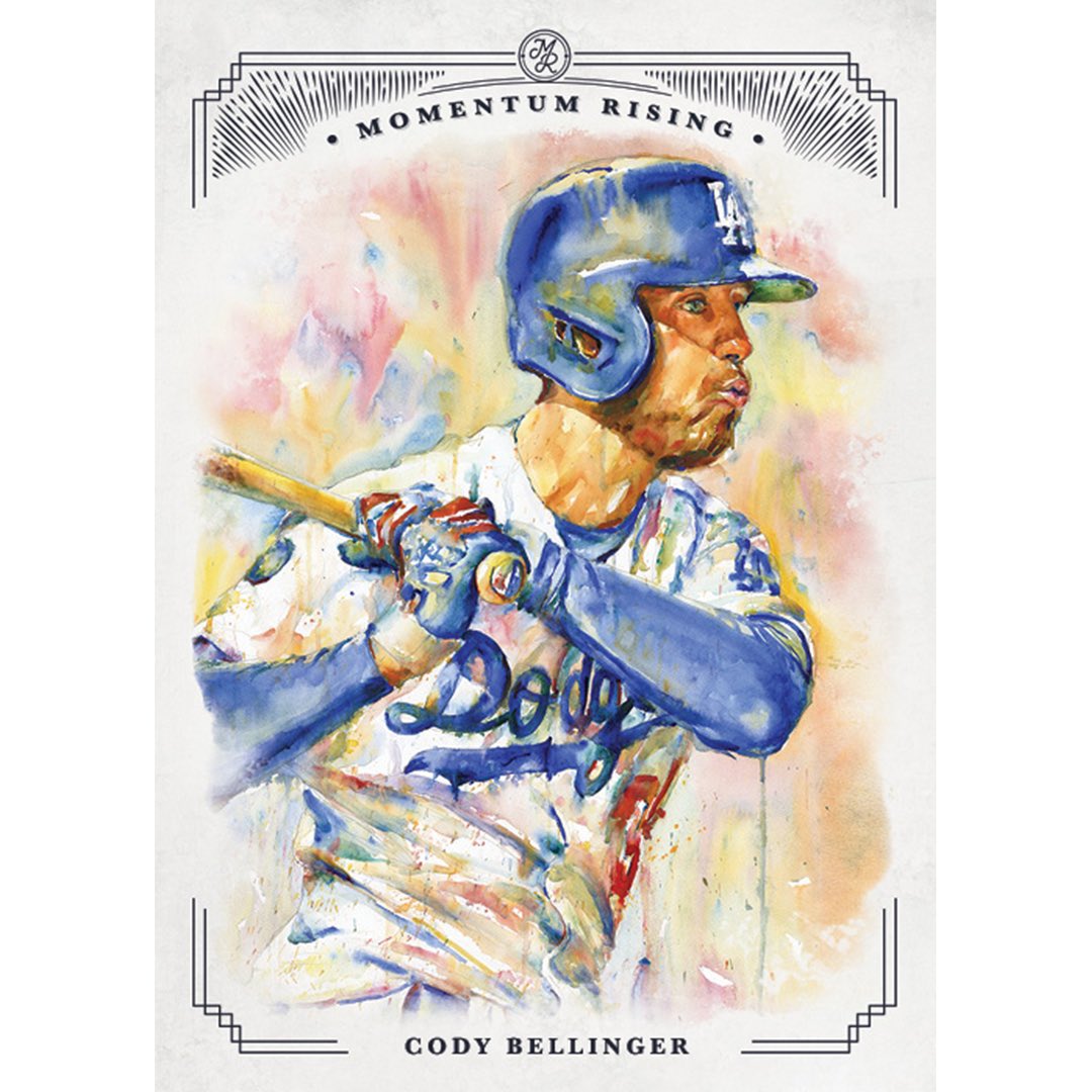So excited to share my <a href="/Cody_Bellinger/">Cody Bellinger</a> painting for the <a href="/Topps/">Topps</a> Momentum Rising trading card set! Being sold on Topps website until 10/30/2019. To see the other 19 paintings in the set, see the link in my bio!