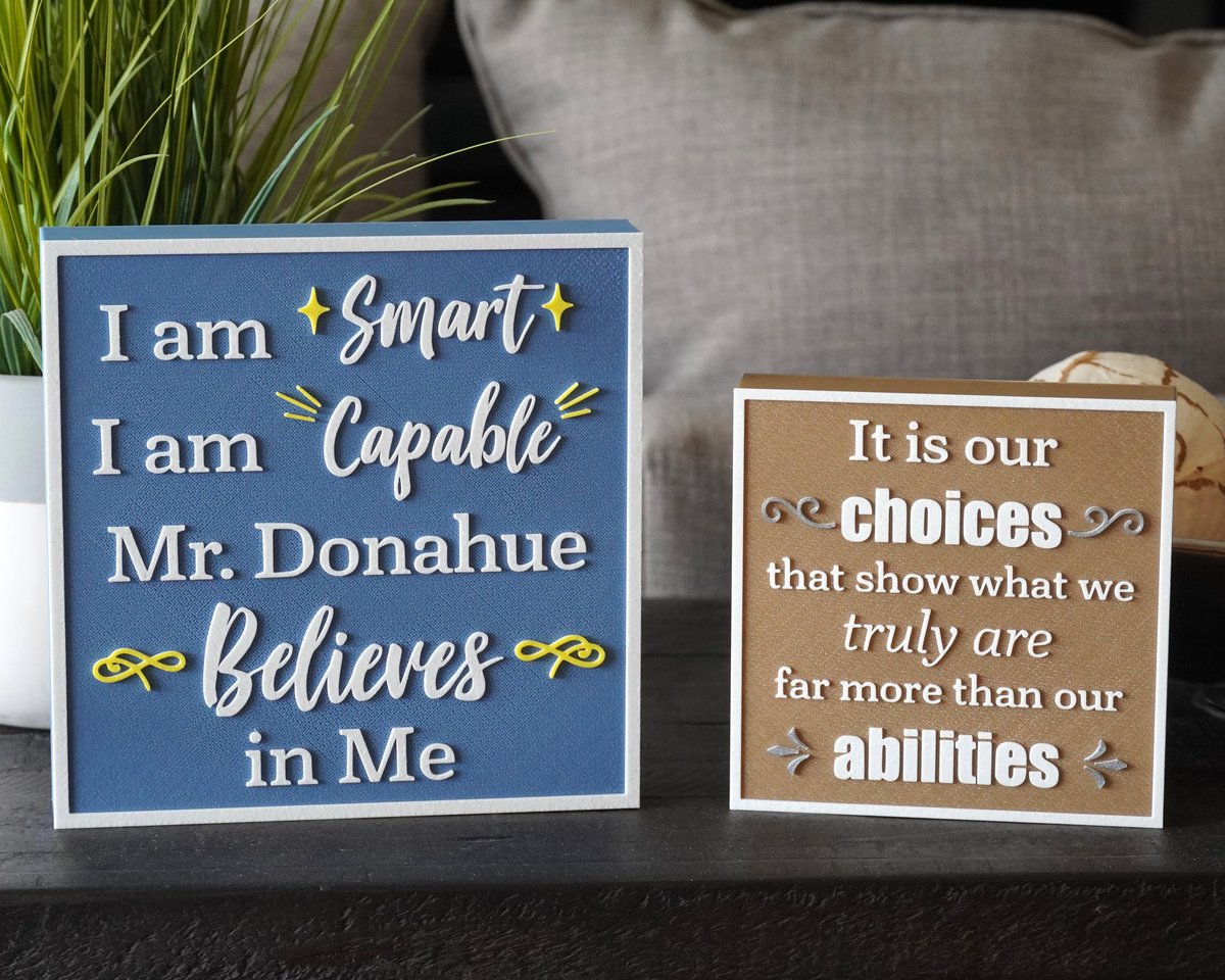 So many possibilities with our custom inspirational signs! Choose the message and colors that work for your project. Available in two sizes! #3Dprinted #3dprinted #3dprint #3dprinting #inspirationalquotes #inspirational #hobbylobby #hobbylobbyfinds

etsy.com/listing/748150…