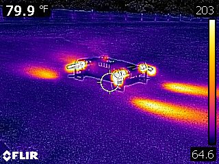 FusionFlightInc's tweet image. Thermal imagery of the AB5 JetQuad during start up! #fusionflight #jetquad #uas #uav #jet #drone #aircraft #quadcopter #multicopter #diesel #turbine #microturbine #jetengine #vtol #hover #testflight #autonomous