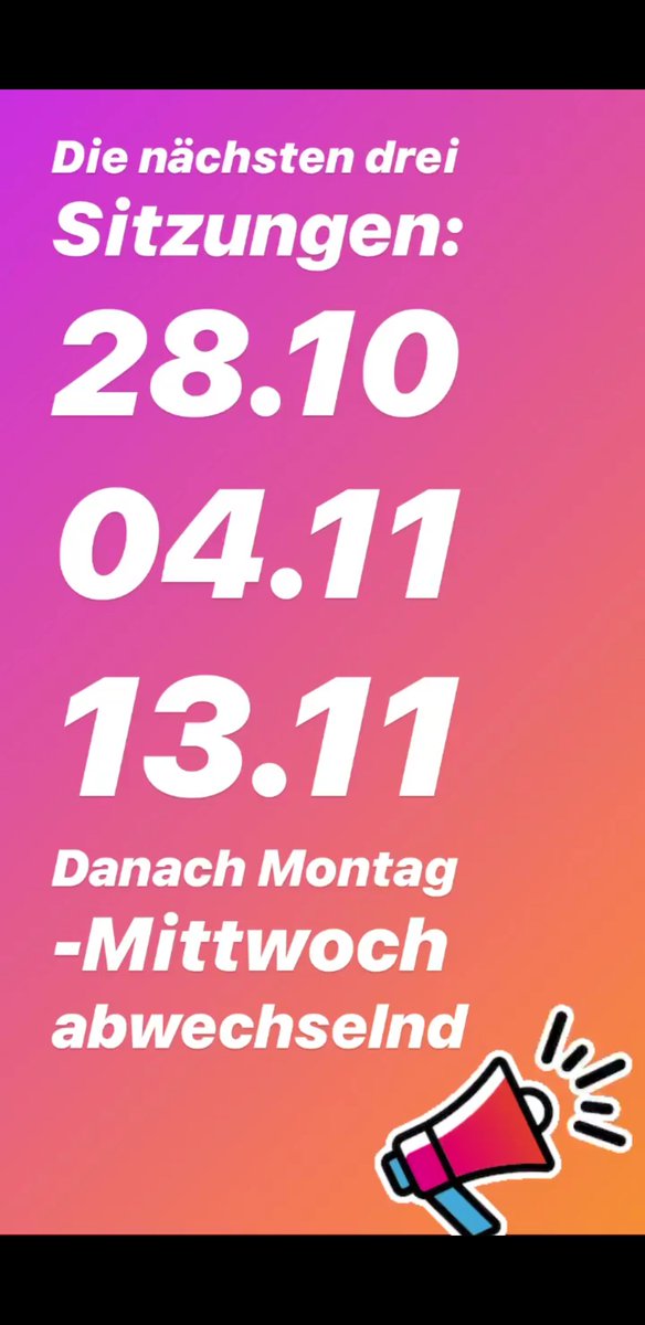 Updates zu den Sitzungsterminen.