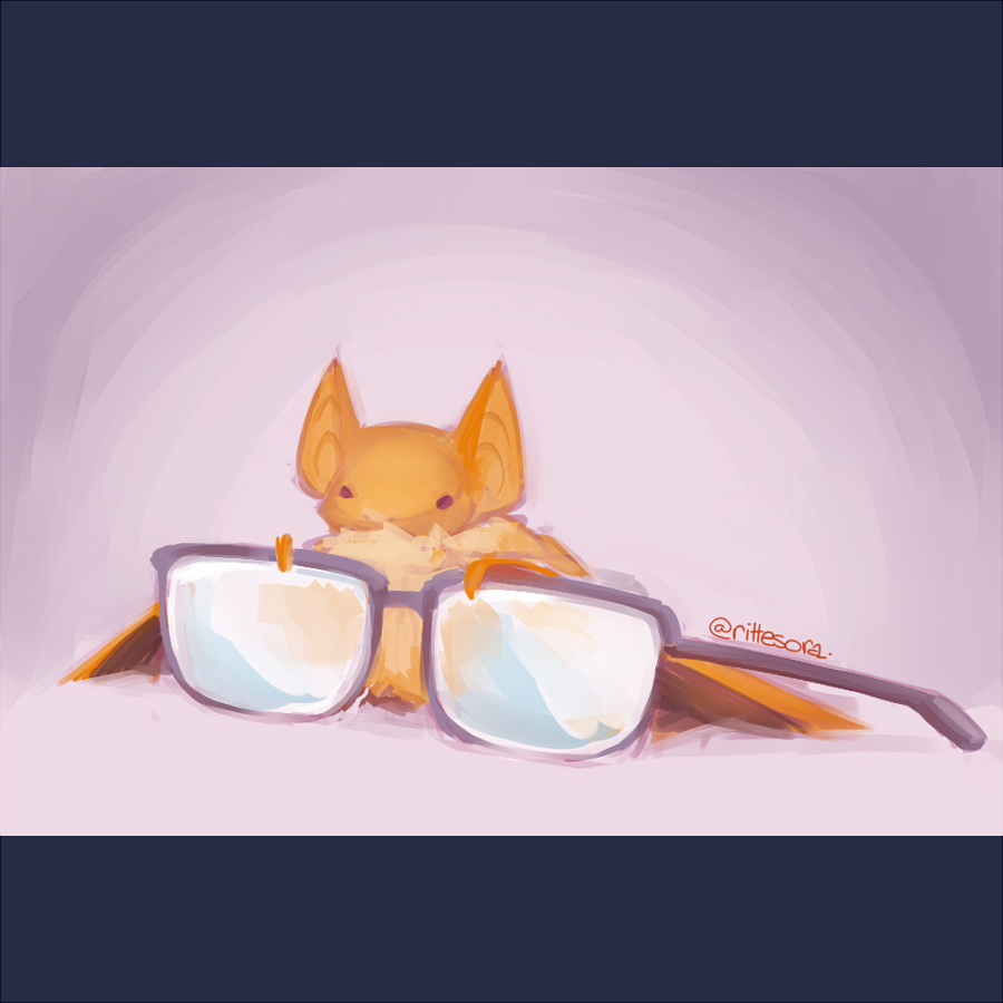 ritterdoodles's tweet photo. Have this silly little painting too, also done for last week's #charathon The keywords were Bat and Eye(s)... Because what's better than having 4 eyes? 😂 https://t.co/RlYKgCfVYu