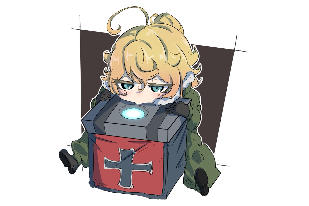 tanya degurechaff 1girl blonde hair ahoge gloves solo uniform military uniform  illustration images