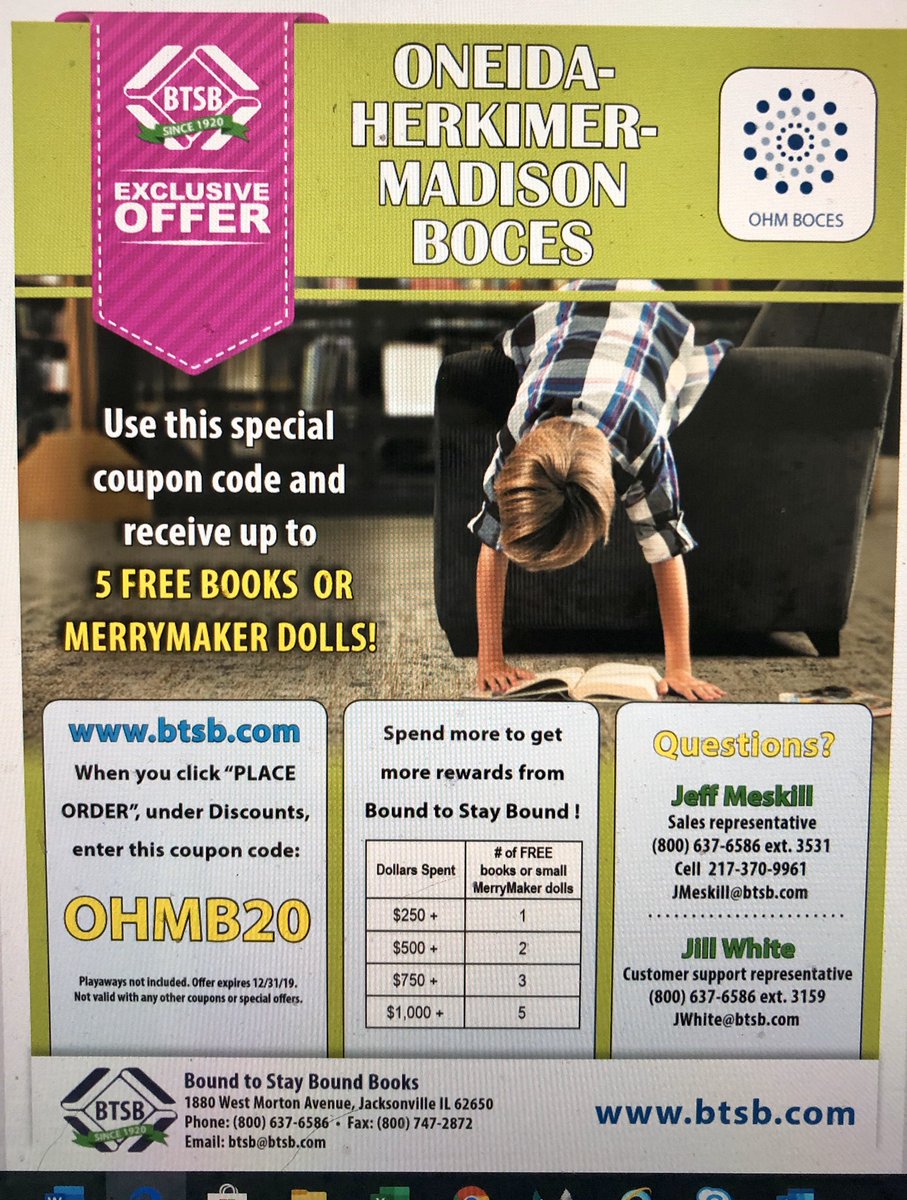 Looking forward to seeing everyone in Syracuse on Wed.  #CNYSLS.  Please stop by the Bound to Stay Bound Books booth to pick up your coupon code for up to 5 Free Books or 5 Free Merrymaker dolls.