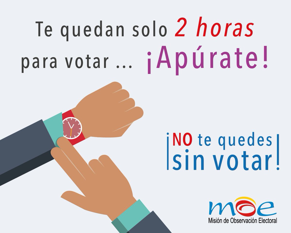 Si ya terminó de almorzar se puede dirigir a su puesto de votación y ejercer el derecho al voto en estas #EleccionesColombia 
NO LE FALLE A SU MUNICIPIO ⌚ 🌇  Etiquete a ese amigo que aún no ha salido a votar