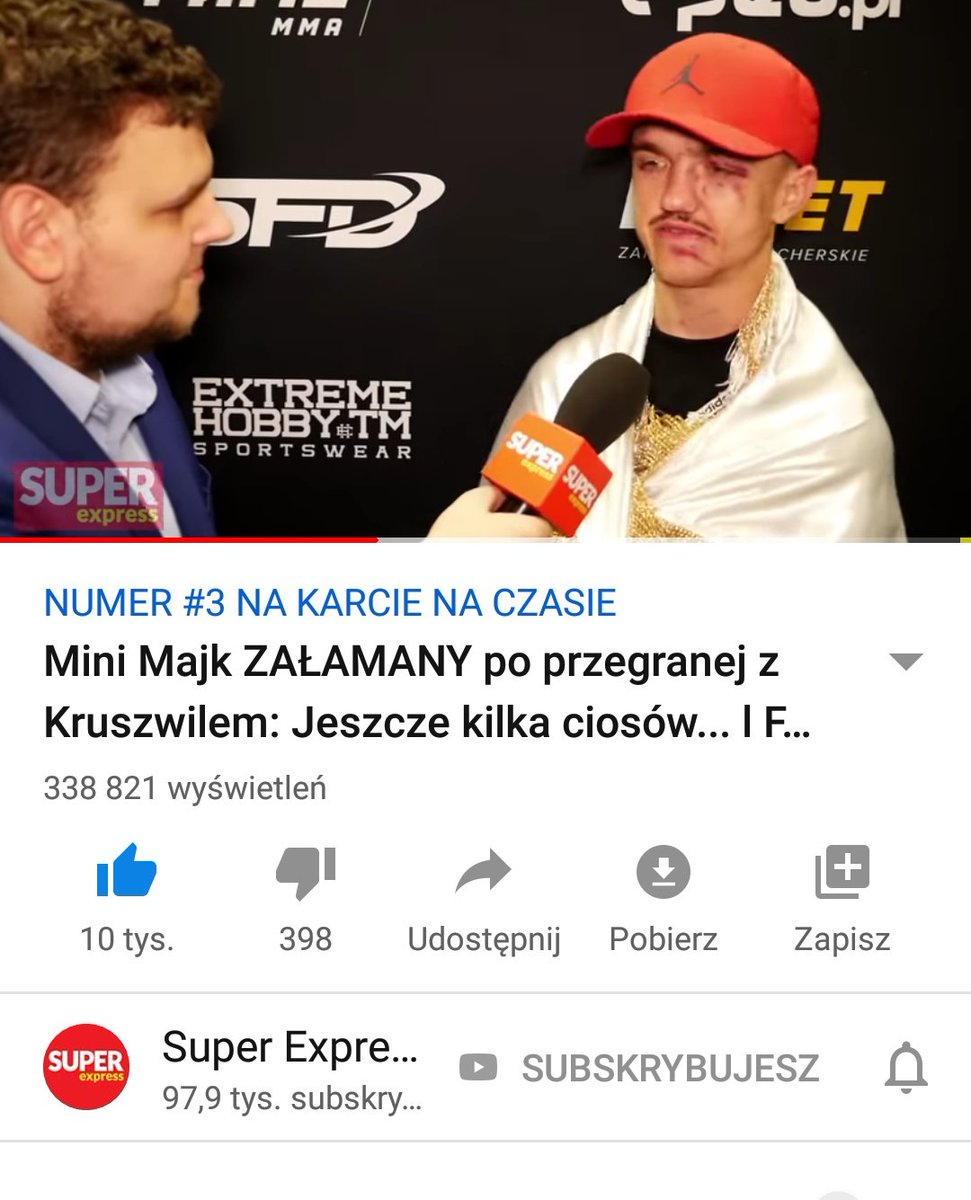 Kamilczyk's tweet photo. Tymczasem nasz wywiad z Mini Majkiem na podium najpopularniejszych filmów na polskim YouTube. Gdy następnym razem zacznę na coś narzekać, pomyślę o nim. Mały, wielki wojownik #famemma5 @livemmapl @se_pl @sobieckimateusz https://t.co/oNHhuyLqm5