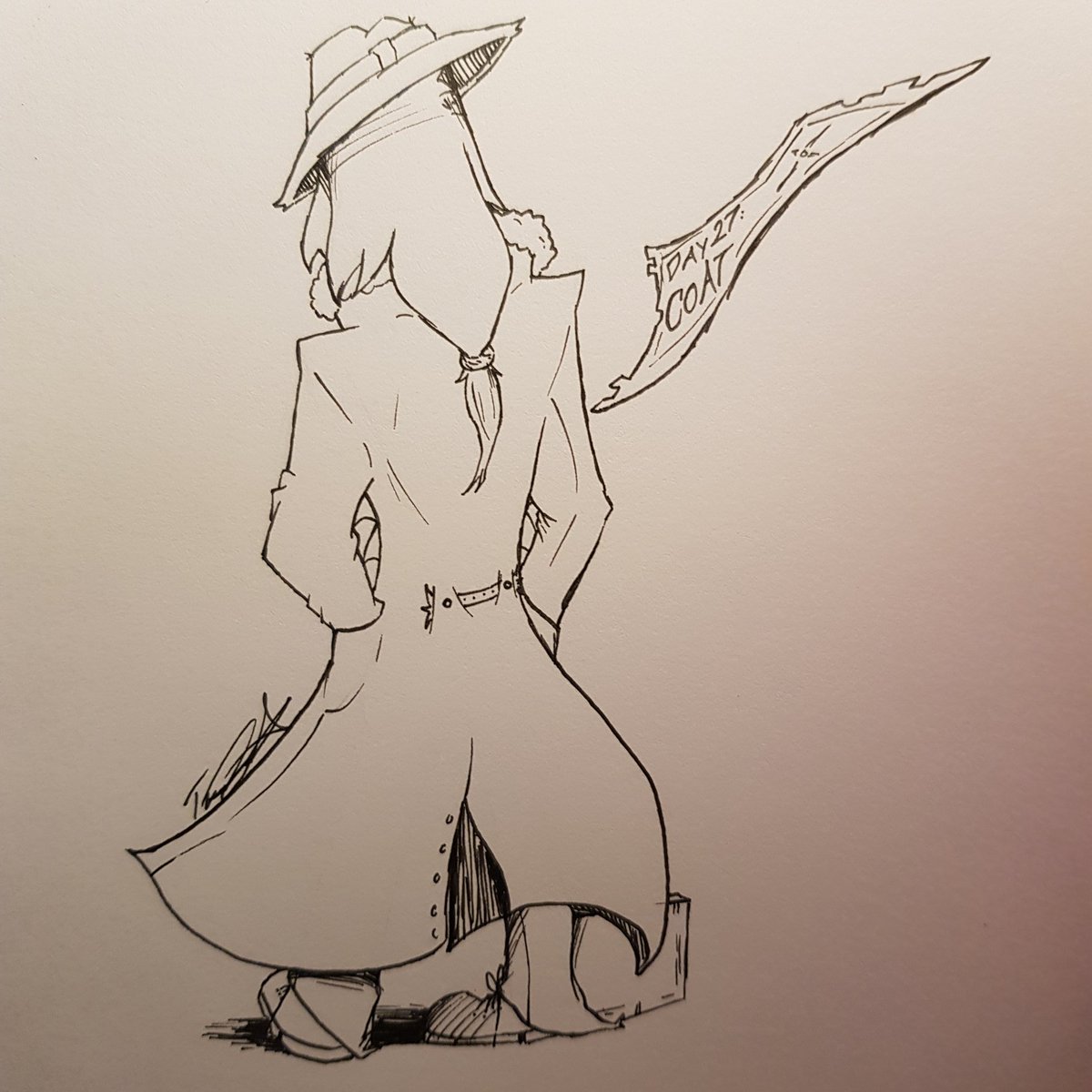 TimEweoya's tweet photo. DAY 27: "COAT"

"One ticket to Somewhere, please..."

#inktober2019 #inktober #day27 #coat #detective #readMGG #MyGhostGF #commissionsopen #characterdesign #manga #anime https://t.co/87OlGHYsmw