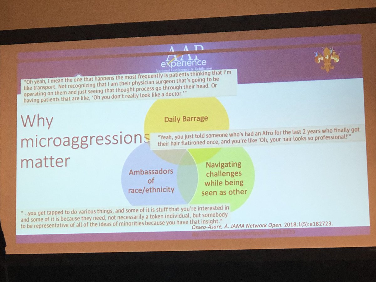 alebarrero's tweet photo. Why #microaggressions matter with @DrRGAcholonu. Some information on #microinsults and #microinvalidation. Learn how how to be ready to have #microinterventions if you identify one, usually people don’t do it on purpose. Learning tips! #2019WiNnce #AAP19 #SONPM19 https://t.co/TsoziQ4qZ1
