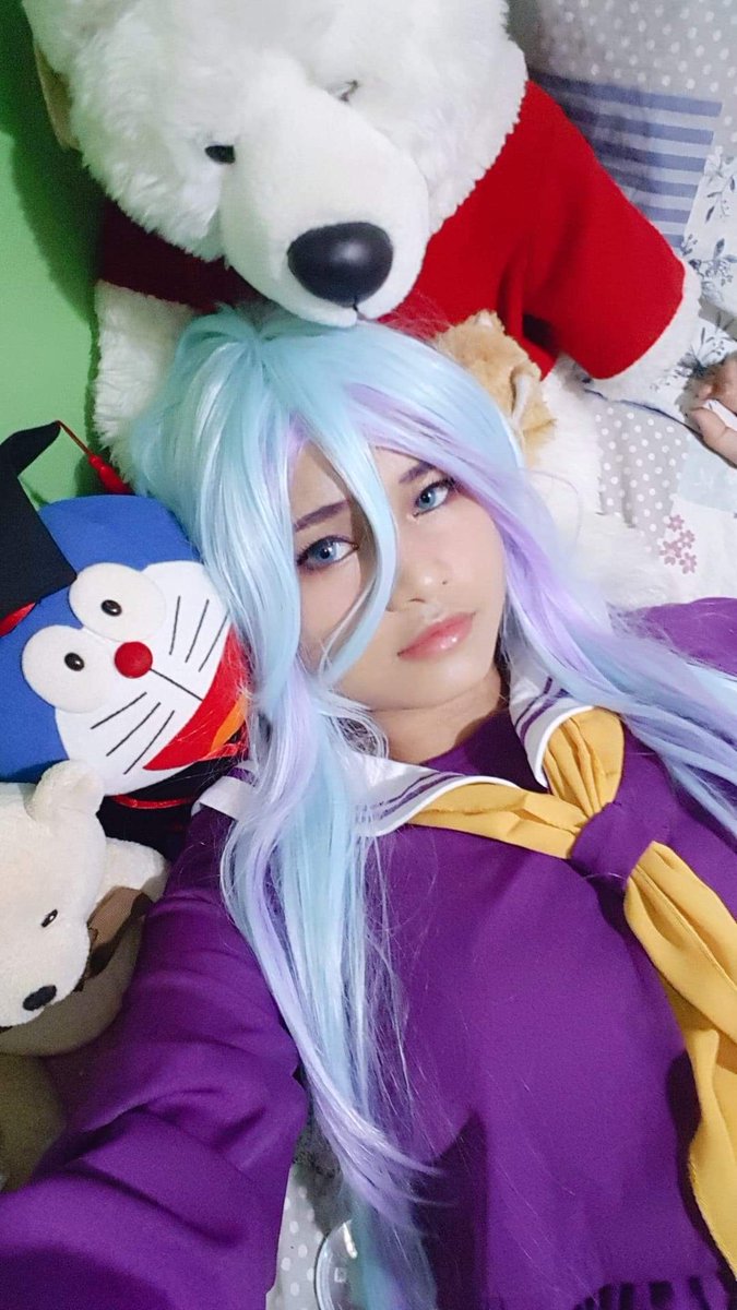 _vkcos's tweet photo. You guys can probably tell doraemon is shiro's best teddy in this 😂😤 -Kiara

#コスプレイヤー #cosplay #schoolgirl #nogamenolife  #コスプレ #manga #shiro #anime #purple #cosplayer #shiroandsora
 #otaku #sora #kawaii #nogamenolifecosplay  #otakuworld #animegirl
#かわいい https://t.co/bZ74udhYif