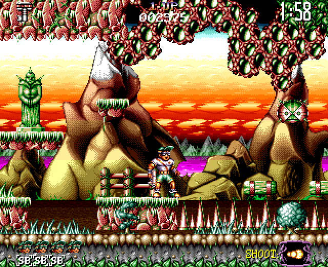 PognonJean's tweet image. Un de mes jeux vidéos du cœur ❤️ #Jimpower in mutant planet sur #amiga je vais me lancer une petite partie.