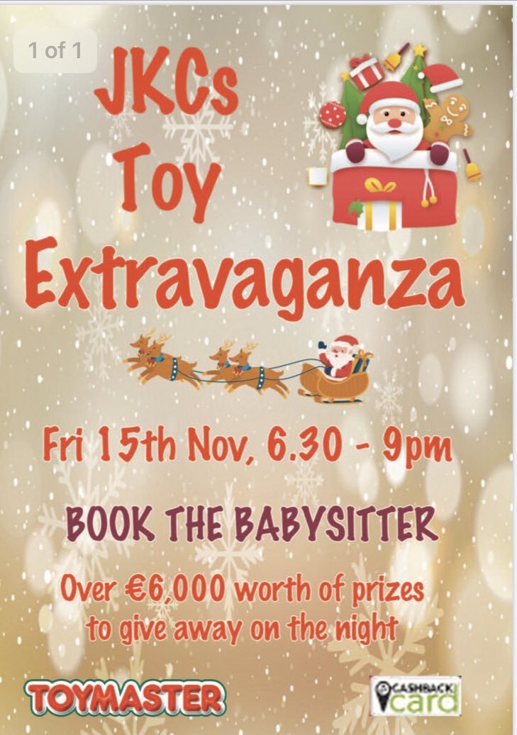 19 days to go, we have a great night planned, make arrangements now to be there , you won’t want to miss this event <a href="/jkctoymaster/">Michael Cleary</a>