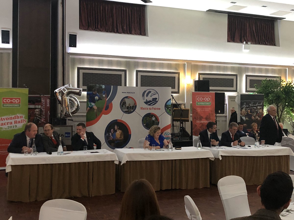 MacranaFeirme's tweet photo. What a display of skills acquired over generations in @MacranaFeirme during the Great Debate @MacraConference with 7 past macra Presidents, 6 debating and 1 chairing a great debate “Romantic Ireland is dead and gone” @joehealyfarmer @AlanJagoe_Macra  @HealyJamesc https://t.co/9U0kLkAGLq