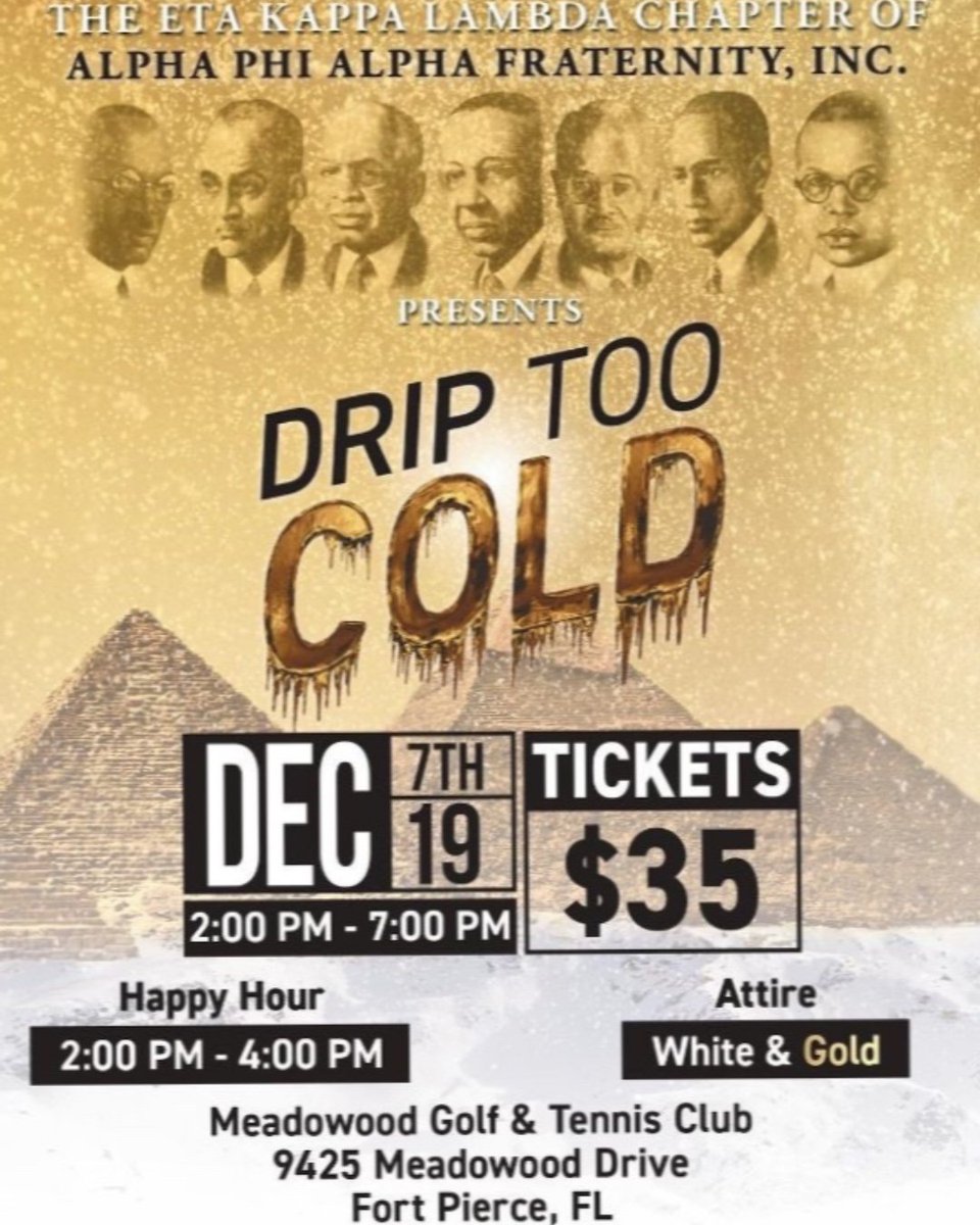 CurtisEJohnson1's tweet photo. Founders Day Weekend is going to be ice cold this year! Tickets are on sale or cash app $etakappalambda #ekl #dayparty #icecold #ftpiercealphas https://t.co/wUHBWiQtCd