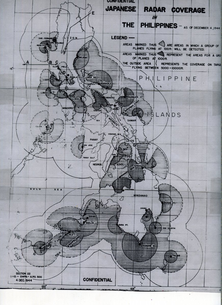 Post script: The Japanese had a huge land based radar network in the Philippines.Check this comparison to the UK's Chain Home System for scale.