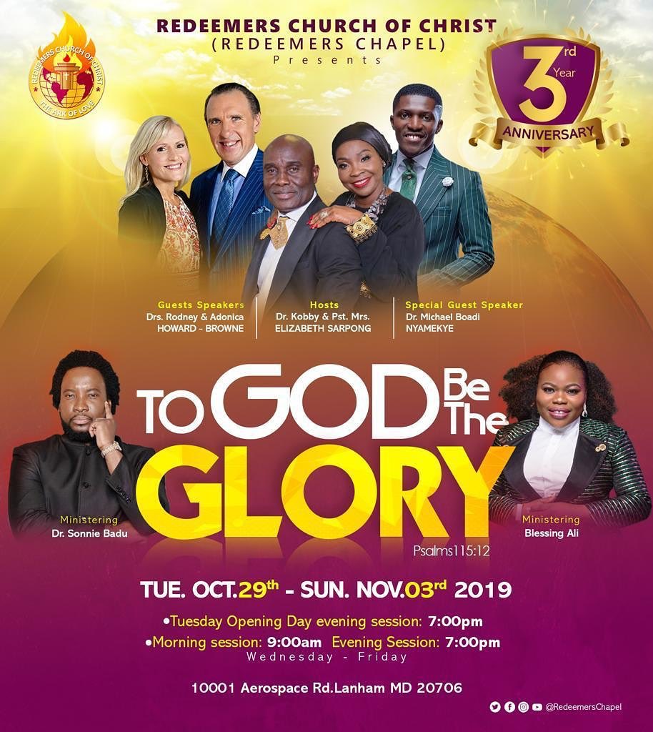 RedeemersChapel's tweet photo. Our 3rd year #Anniversary kicks off this #week! Don’t #miss out! There will be several #special guests! https://t.co/1e48p9pILW