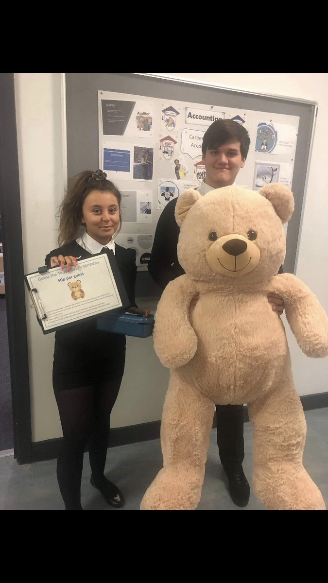 ghsprom2020's tweet photo. This week look out for the Prom Committee at break &amp; lunch in the joint, we will be playing ‘Guess the Teddy Bear’s Birthday’, if you guess the correct date you will be able to win this massive teddy bear!! It’s only 50p per guess, you can have as many guesses as you like!🐻😊 https://t.co/5065myiwJ6