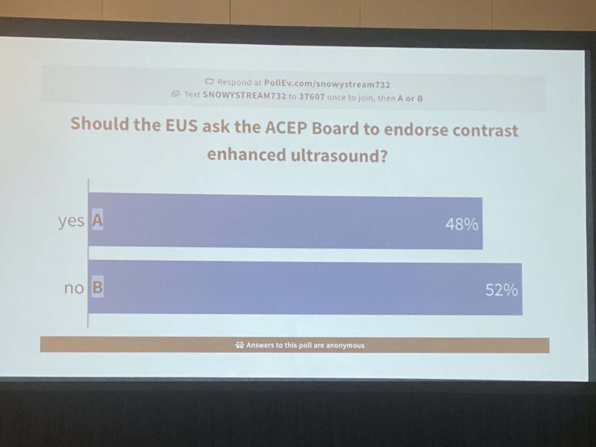 trentshemd's tweet photo. @ACEP_EUS Section Meeting Town Hall
Is contrast enhanced ultrasound the next thing? Certainly a cool application but cost, safety, feasibility all questions.
@ACEPNow #ACEP19 #emsono #POCUS #sonofirst https://t.co/qFTb97GS6r