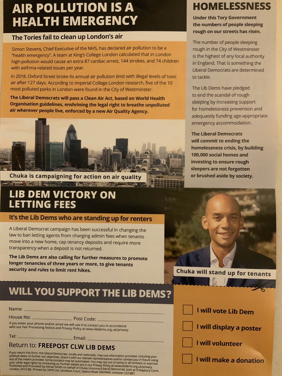 CleanAirLondon's tweet photo. Gamechanger‼️ On eve of #EnvironmentBill debate, @ChukaUmunna pledges "@LibDems [manifesto] will pass a #CleanAirAct, based on @WHO guidelines, enshrining the legal right to breathe unpolluted air" << Huge win for @thetimes' #CleanAirForAll campaign HT @rosamund_ElsFdn https://t.co/FR3cZL8IOT