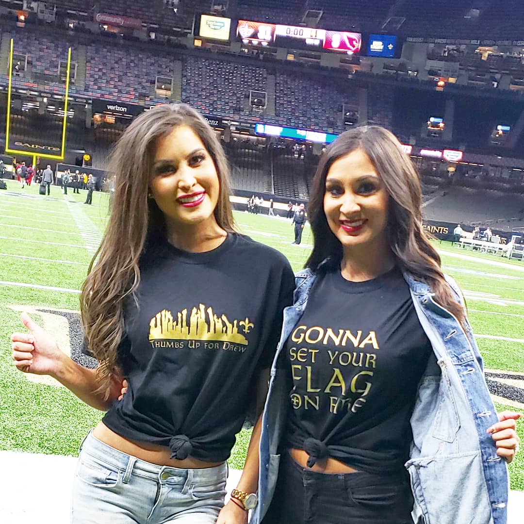 tanyacrowe_'s tweet photo. 👍🏼Thumbs up for Drew on a BIG SAINT'S WIN! 
Shirts by @NolaStreet
•
•
#ThumbsUpForDrew #WinTheLastGame #SuperBowlLIV #SaintsGameday #ProveThemRight #NFCSouthChamps #NFC  #OnceASaintsation #AlwaysASaintsation #Saints https://t.co/E24f9ftrhy