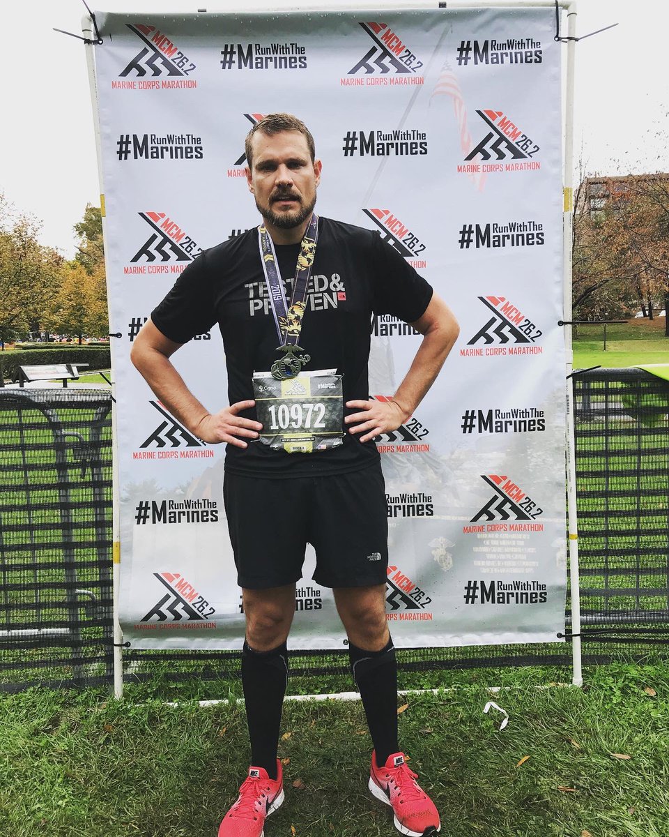 Mission accomplished! 26.2 miles in the pouring rain #runwiththemarines @marinecorpsmarathon  @ Washington, District of Columbia