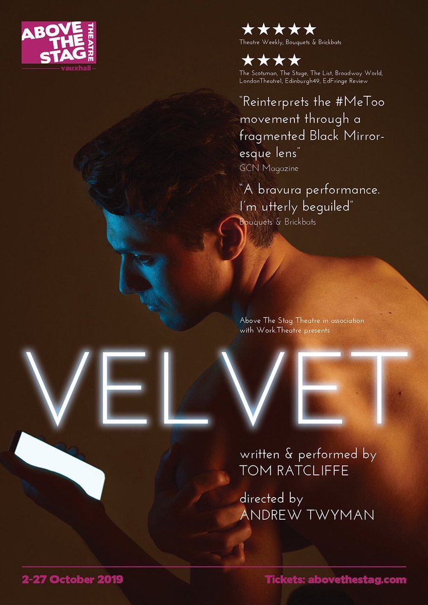 SteveReevesUK's tweet photo. Amazing end to my week off work in the company of @TomRatcliffe15 for @VELVETtheplay at @abovethestag - absolutely engrossing perspective on #metoo Expect to be pondering it for days... https://t.co/dUKSjxWtRi