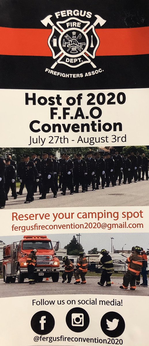 FergusConventi1's tweet photo. We are pleased to announce the 2020 Fire Convention will be held in Fergus at the Sportsplex.  Watch for daily posts with info to book your camping spaces. https://t.co/vJ4QX6OULr
