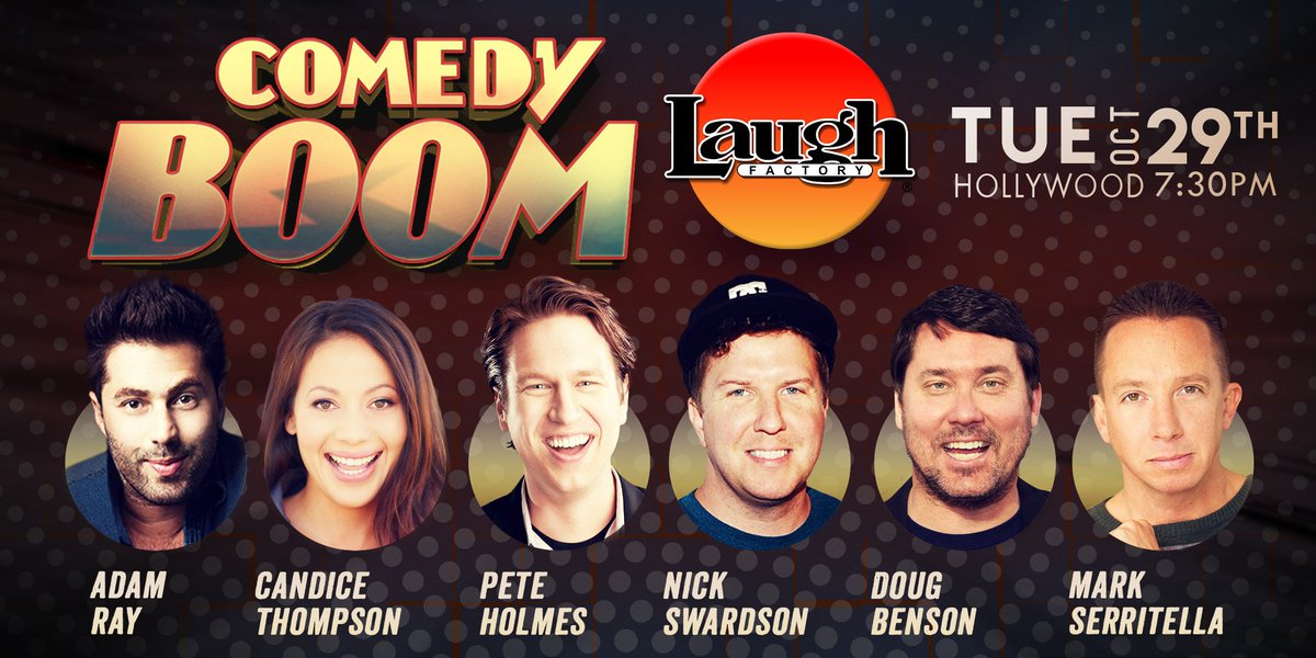 TheLaughFactory's tweet photo. #TacoTuesday isn't the only thing great about Tuesday. Come see this Star-studded lineup. Catch #HBOCrashing π @peteholmes, #Reno911 π @NickSwardson, #GettingDougWithHigh π @DougBenson with @jokesbyCandice, @MarkSerritella, and @adamraycomedy!
Tix - https://t.co/sb9CqiF0Za https://t.co/ML6JVinl4i