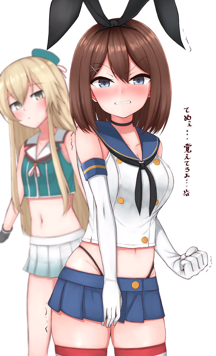 嵐(艦これ) ,萩風(艦これ) 「#誰かの推し作家になりたい
照れてる顔とか、別の衣装着せたりするのが好きです。
」|ていえむ＠skeb募集中のイラスト