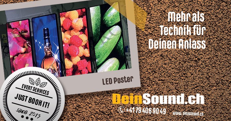 DeinSound_CH's tweet image. Neu bei #DeinSound: #LEDVideoPanels. #Indoor. 0.5 x 1.9 Meter. Betrieb ohne PC und Controller. In Zusammenarbeit mit #MonkeyProductions und #DiCoMedia