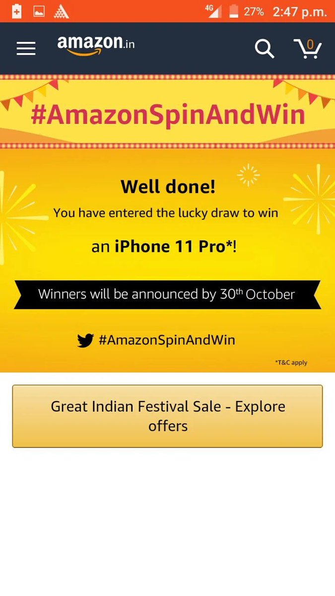 RaviShida's tweet photo. #AmazonSpinAndWin https://t.co/NtG4zKQpJc